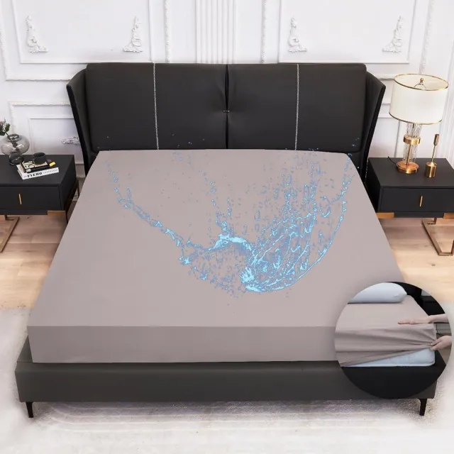Famanu Waterdichte matrashoes 180x200 cm, ademend hoeslakenmodel, grijs