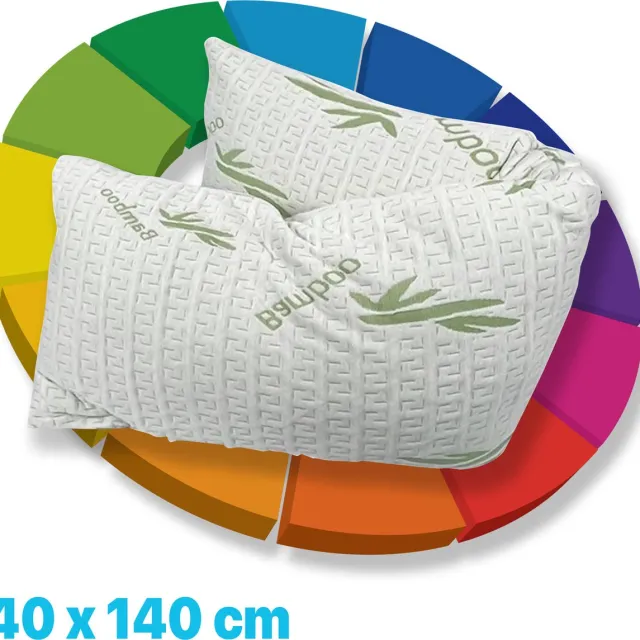 Litalente body pillow bamboe kussensloop - Body Pillow Kussenbeschermer gewatteerd - body pillow sloop - Ondersteunend Lichaamskussen Kussenbeschermer - bodypillow kussensloop Wit/groen