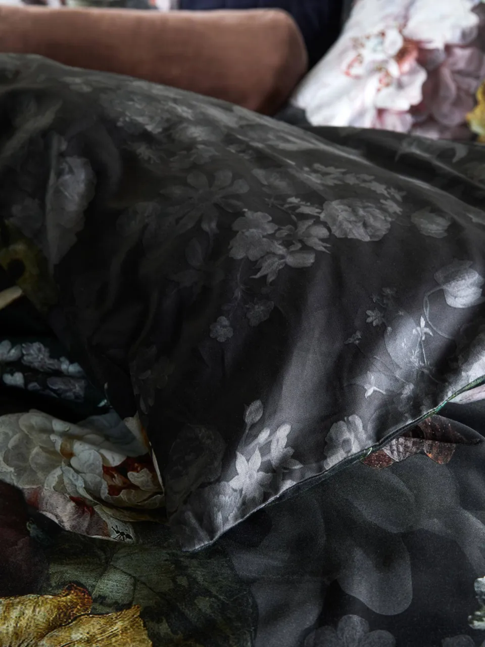 Essenza katoen satijnen dekbedovertrek fleur festive blooming black, foto 5