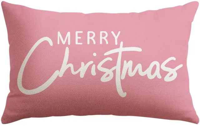 Unyqoos Decoratieve kussenhoes met kerstmotief voor woonkamer en slaapkamer roze