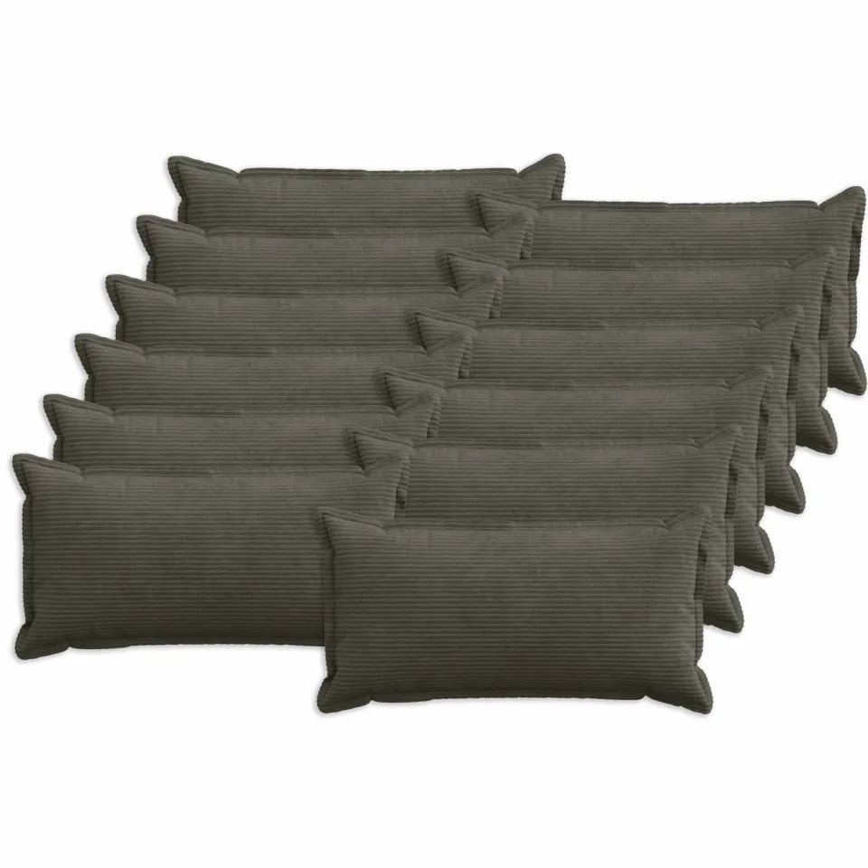 vidaXL Kussensloop 12 st HOUTEN Antraciet 40 x 80 cm corduroy, foto 3