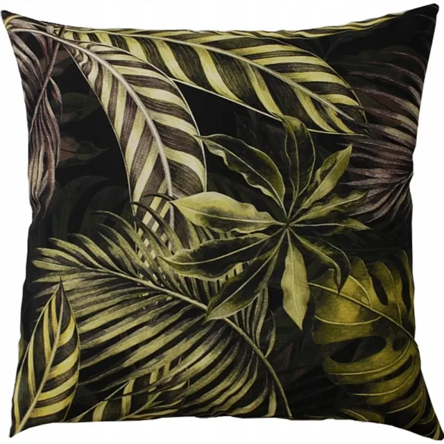 Ateks Decoratieve kussenhoes 40x40 cm, tropische palmbladen, bruin