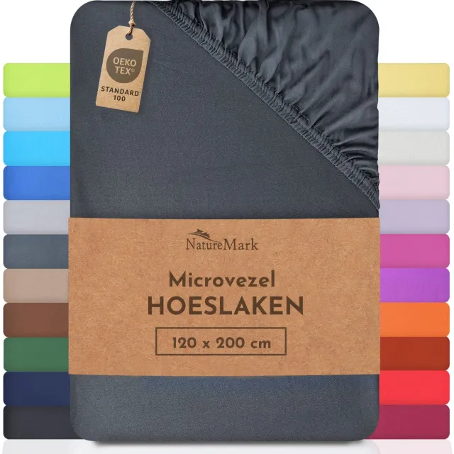 NatureMark Microvezel hoeslaken in vele maten en kleuren, antracietgrijs, foto 2