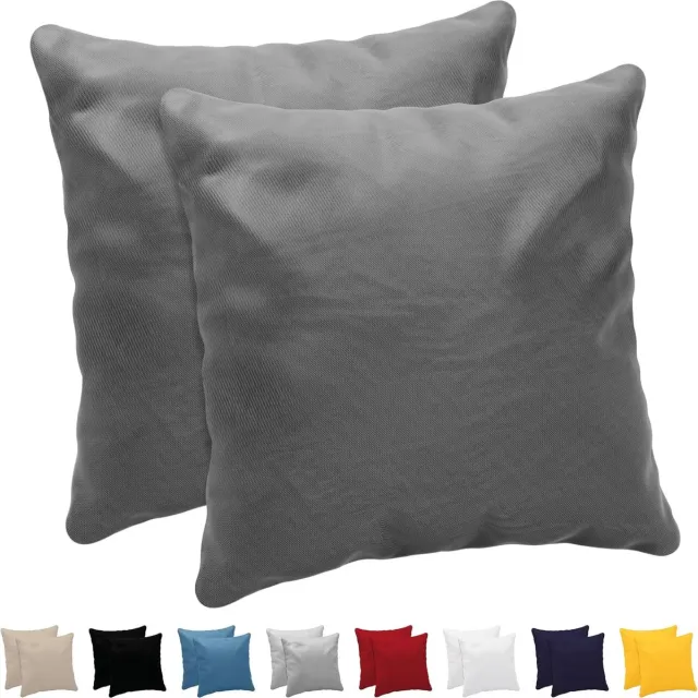 Azalia Kussensloop (Set van 2) – Antraciet Katoen - Voor Kussens 40 x 40 cm - 100% Jersey Katoen - Beddengoed Dubbel Bed Kussensloop - Kussenbeschermer - Bestendig en Hypoallergeen