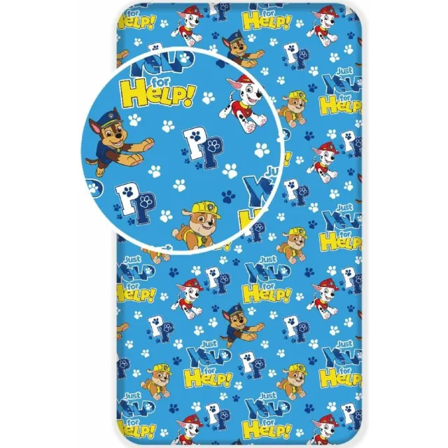 PAW Patrol HELP! - Hoeslaken - Eenpersoons - 90 x 200 cm - Blauw Multi