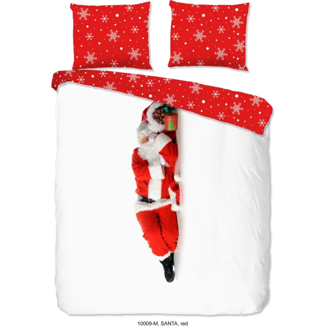 Pure Dekbedovertrek "kerstman" - Rood - (240x200/220 cm) - Microfiber Red