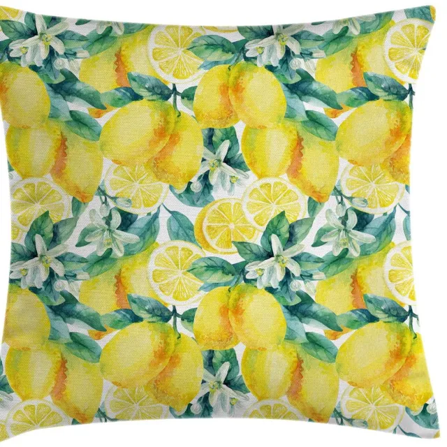 ABAKUHAUS Kussenhoes – 60x60 cm – Gr Groen/Geel – dubbelzijdig bedrukt, met rits