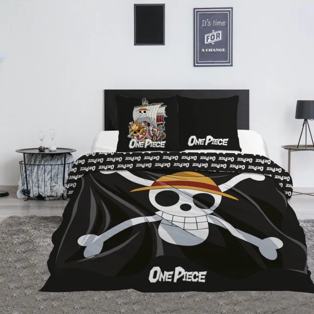 One Piece Tweepersoons Beddengoed One Piece 240x220 cm + 2 Slopen 63x63 cm 100% Polyester zwart