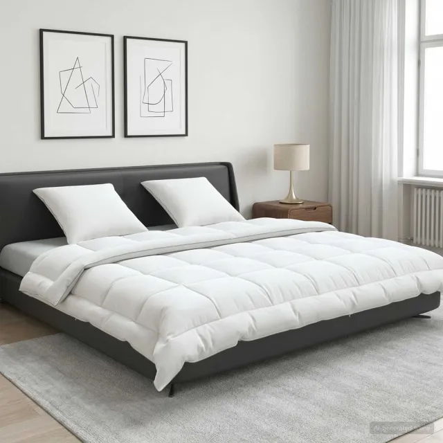 vidaXL Dekbed en Kussen Set 3 st 200x240 cm Zomer 200 GSM Wol Wit, foto 2
