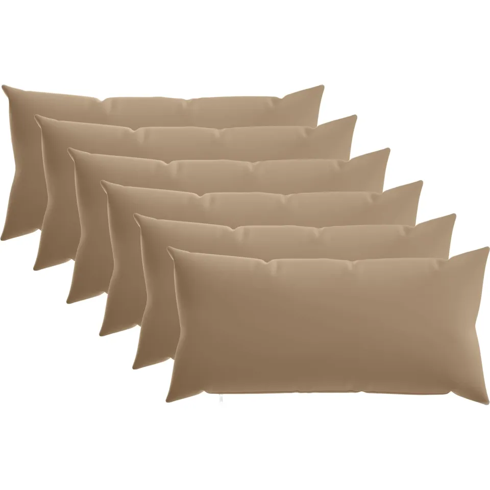 vidaXL Kussensloop 6 st HEERLEN Taupe 40 x 80 cm Polyester, foto 3