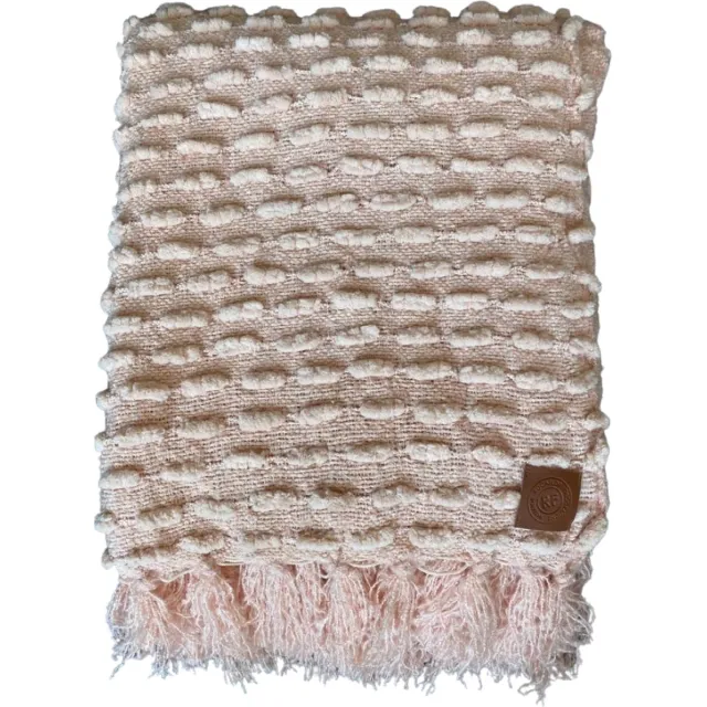Rocaflor Plaid - Roze - Chenille - Franjes - 130x170cm Roze Poederroze