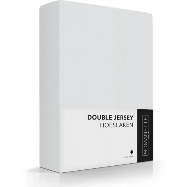 Romanette Hoeslaken Double Jersey Zilver-160/180 x 200/210/220 cm argenté