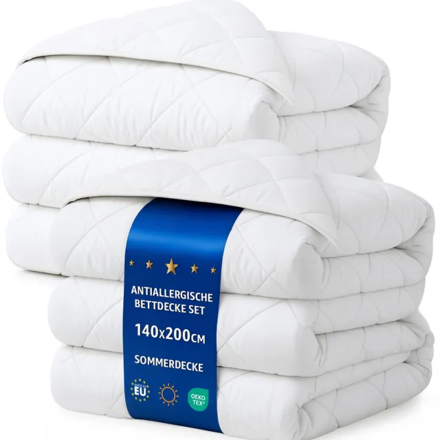 Amazinggirl Zomerdekbed dekbed 140 x 200 cm - dekbed slaapdeken warm dekbed wit microvezel set: 2 x wit dekbed