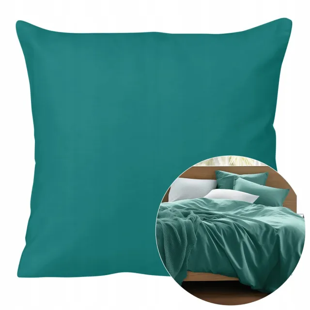 Darymex Dekorative Kussensloop 40x40cm - Katoen Satijn Donker Turquoise