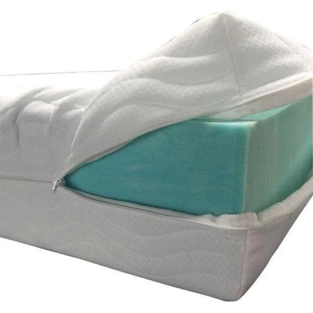 Berkbedding .nl Luxe Dubbeldoek MATRAS HOES - TIJK - AFRITSBAAR 180x200x14 cm wit