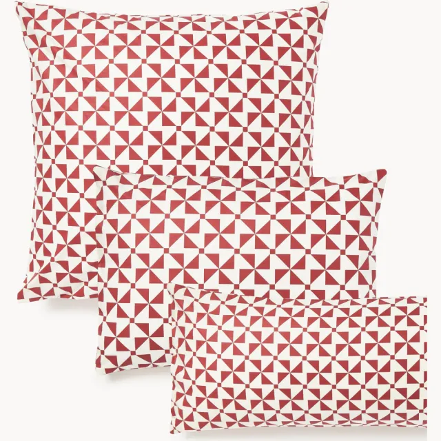 Westwing Collection Katoenen kussenhoes Benson Rood