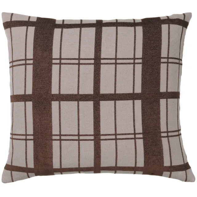 Broste Copenhagen CHEQUER kussenhoes bruin