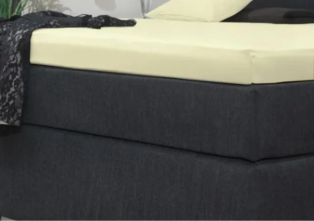 SENZATIONE katoen satijn Splittopper Hoeslaken Creme - 160x200+15 CREME 07
