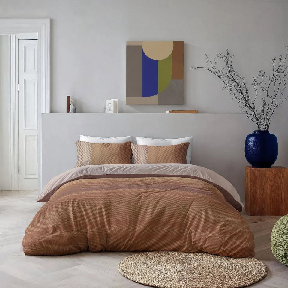 BYRKLUND polyester dekbedovertrek 2-persoons (200x220 cm) bruin, foto 2
