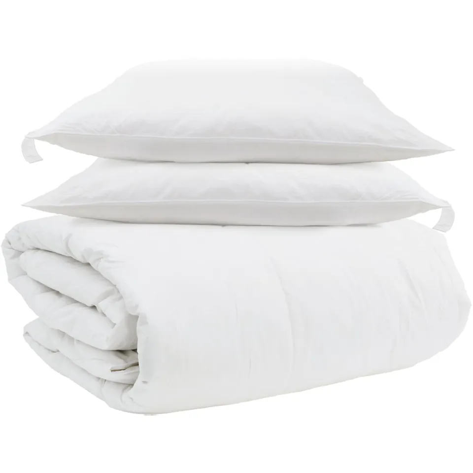 vidaXL Dekbed Set met kussen 3 st Wit Donsveertjes, foto 4