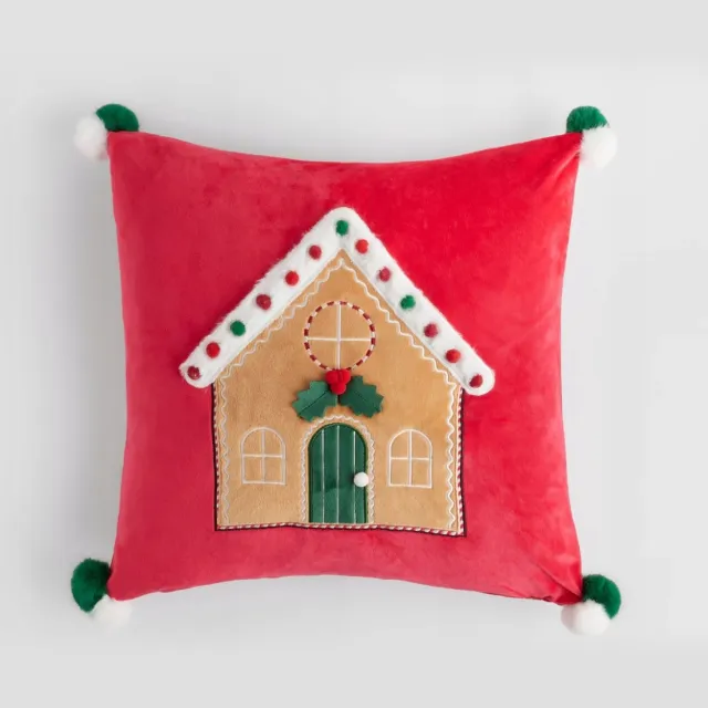 home&you Merkeuze Kussenhoes 45x45 cm - Feestelijke Rode Decoratie Rood
