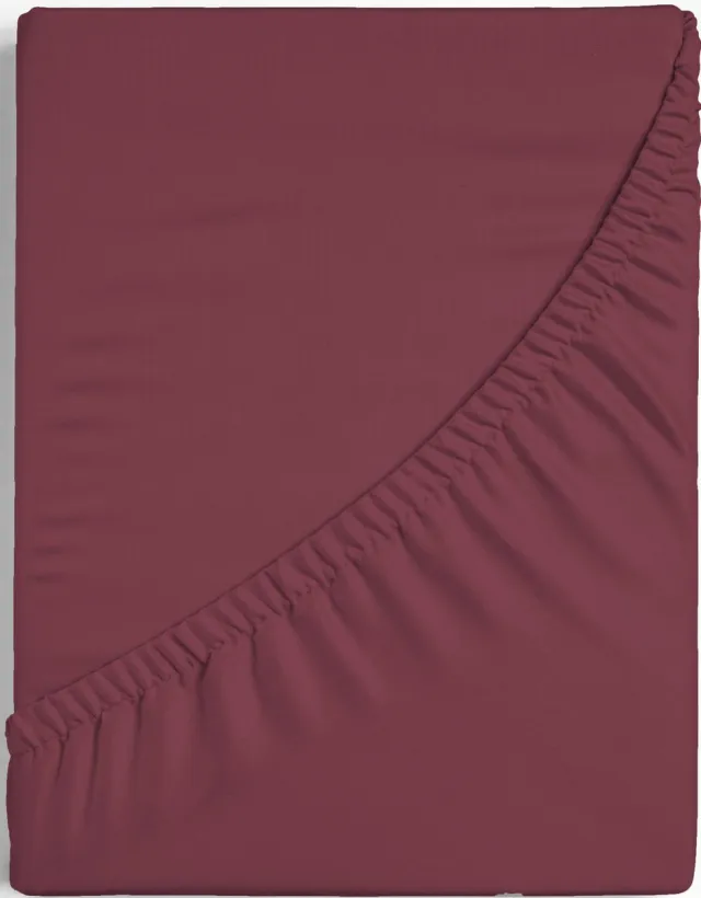 Dreamers Den Trio - Hoeslaken - Egyptisch Perkal Katoen - 200 TC - 180x220 cm + 28 cm - bordeaux