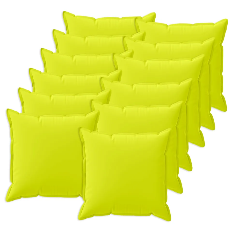 vidaXL Kussensloop 12 st HOUTEN Helder groen 50 x 50 cm Polyester, foto 3