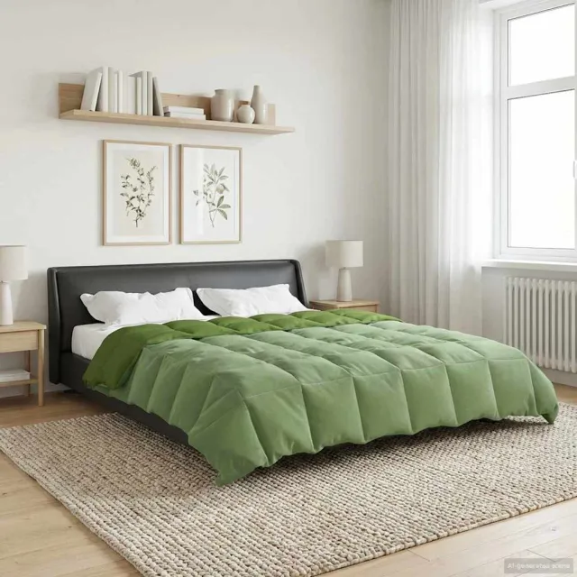 vidaXL Winter Dekbed 200 x 200 cm Winter Microfiber (100% polyester) Groen