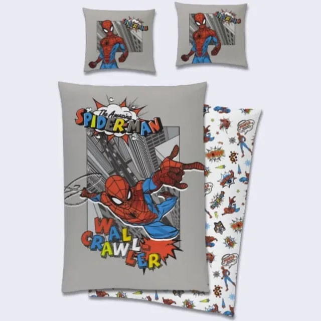 Spider-Man Dekbedovertrek Wall Crawler - Katoen Grijs