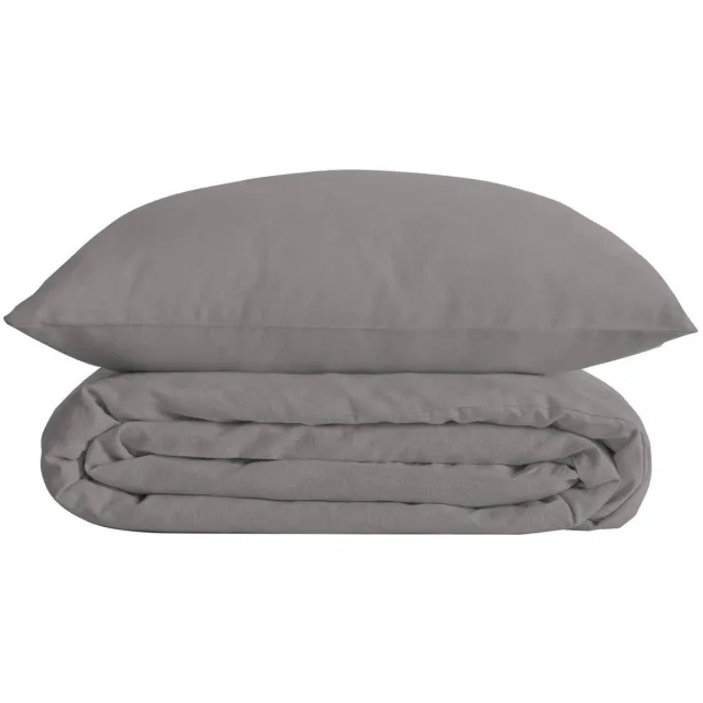 Atmosphera Créateur d'intérieur® Beddenset van katoenpercal LANDIHA gris souris