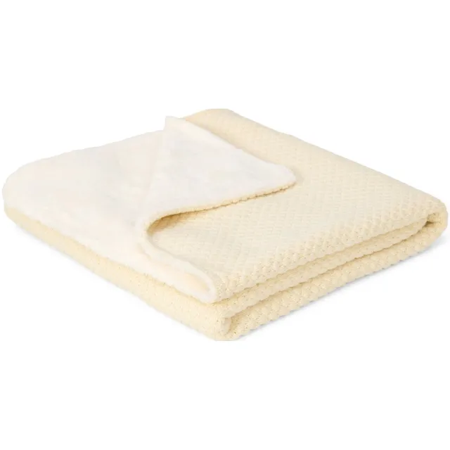 Little Dutch gebreide ledikantdeken Pure Soft White Wit