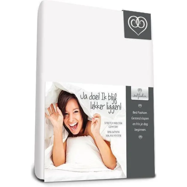 Bed-Fashion Stretchmolton hoeslaken comfort Wit