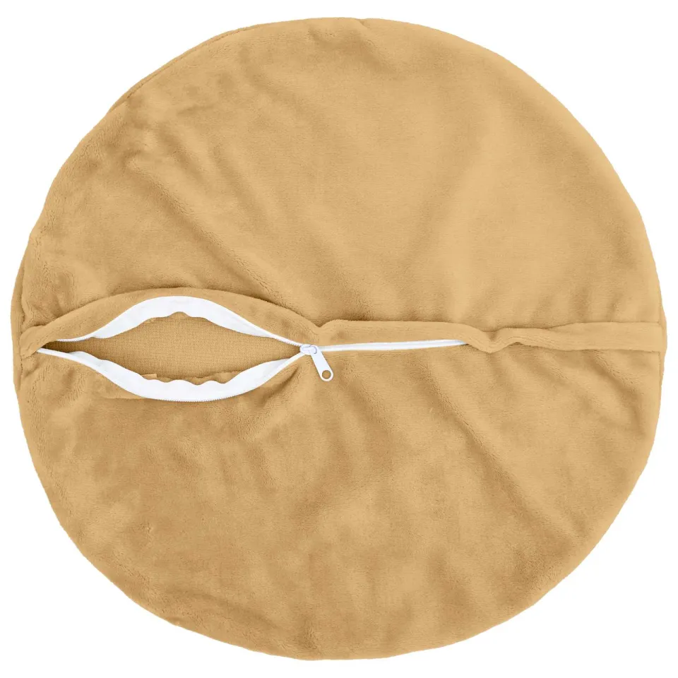 vidaXL Kussensloop 6 st HEERLEN Taupe Dia. 60 cm Flanel, foto 4