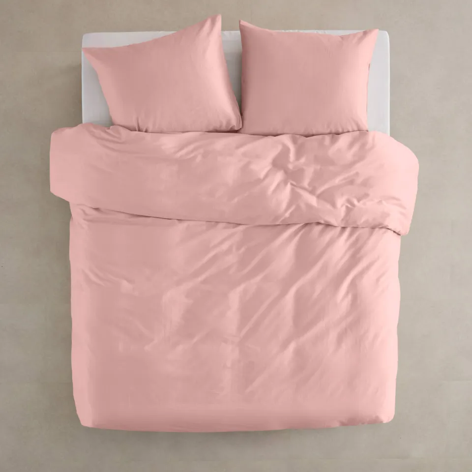 NOUS Living katoen satijnen dekbedovertrek 2-persoons (200x220 cm) Roze