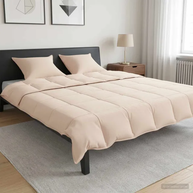 vidaXL Dekbedset 3 st 200 x 200 cm Winter 350 gsm dekbed beige
