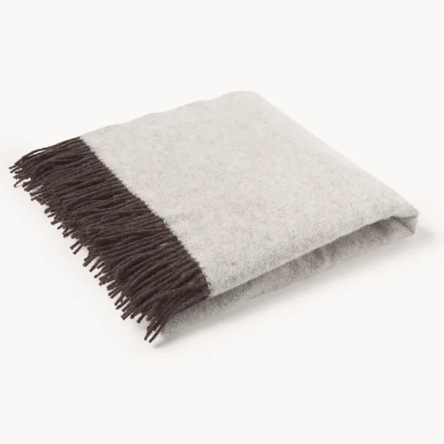 STTS International Wollen plaid Double Face Beige, Bruin