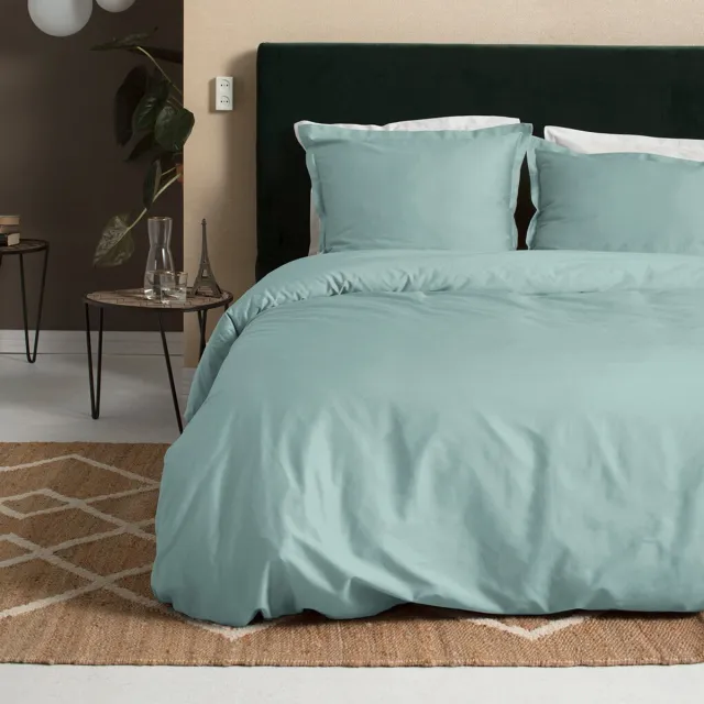Cinderella Sundays Dekbedovertrek - Extra Breed - Satijn - 260x200/220 cm - Mineraal groen + 2 kussenslopen 60x70 Mineral Green