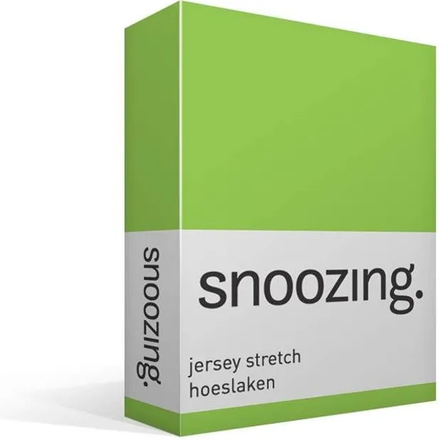 Snoozing Jersey Stretch - Hoeslaken - Eenpersoons - 90/100x200/220 cm - Lime