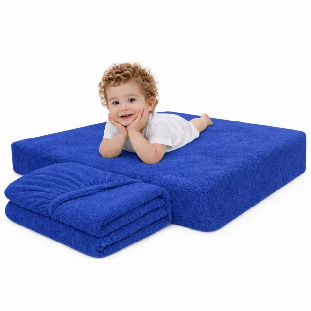 Strefa Spania Terry Hoeslaken met Elastiek 60x120 cm - Babybed - Katoen - Marineblauw