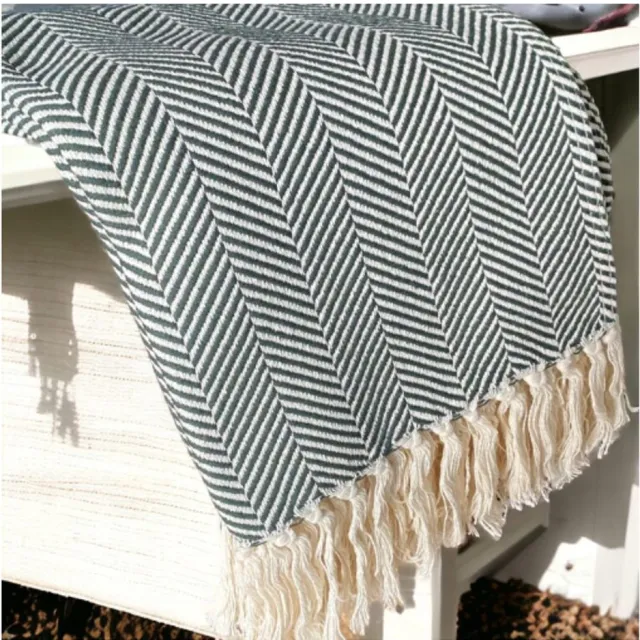 FAB Home Handgemaakte Deken Plaid Donker Groen