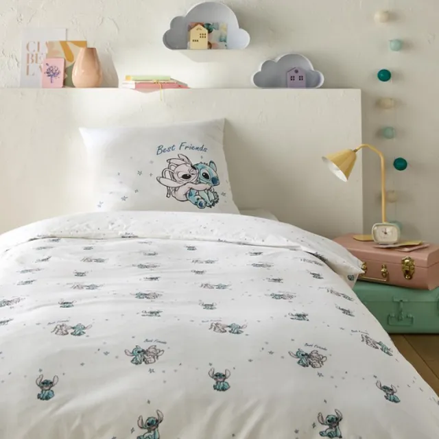 Lilo & Stitch Disney Lilo & Stitch Dekbedovertrek Best Friends - 140 x 200 + 63 x 63 cm - Katoen Wit
