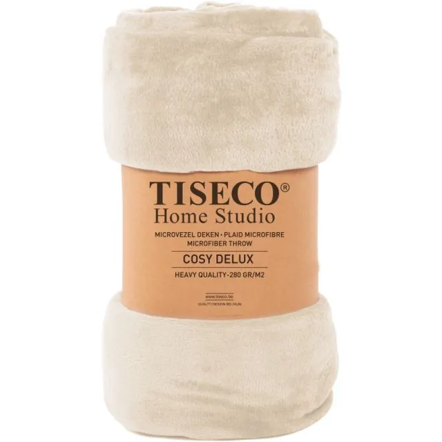 Tiseco Home Studio - Deken COSY DELUX - microflannel - 280 g/m² - 180x220 cm - Ivoor