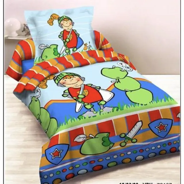 Better Nights Kinderdekbedovertrek Arthur-140x200 cm + 1 kussensloop 65x65 cm- ridder-100% katoen groen