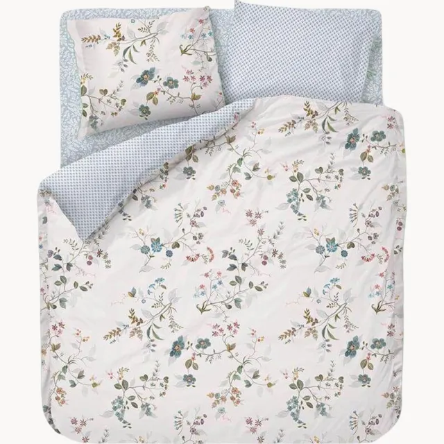 Pip Studio Katoenen perkal dekbedovertrekset Kawai Flower Wit