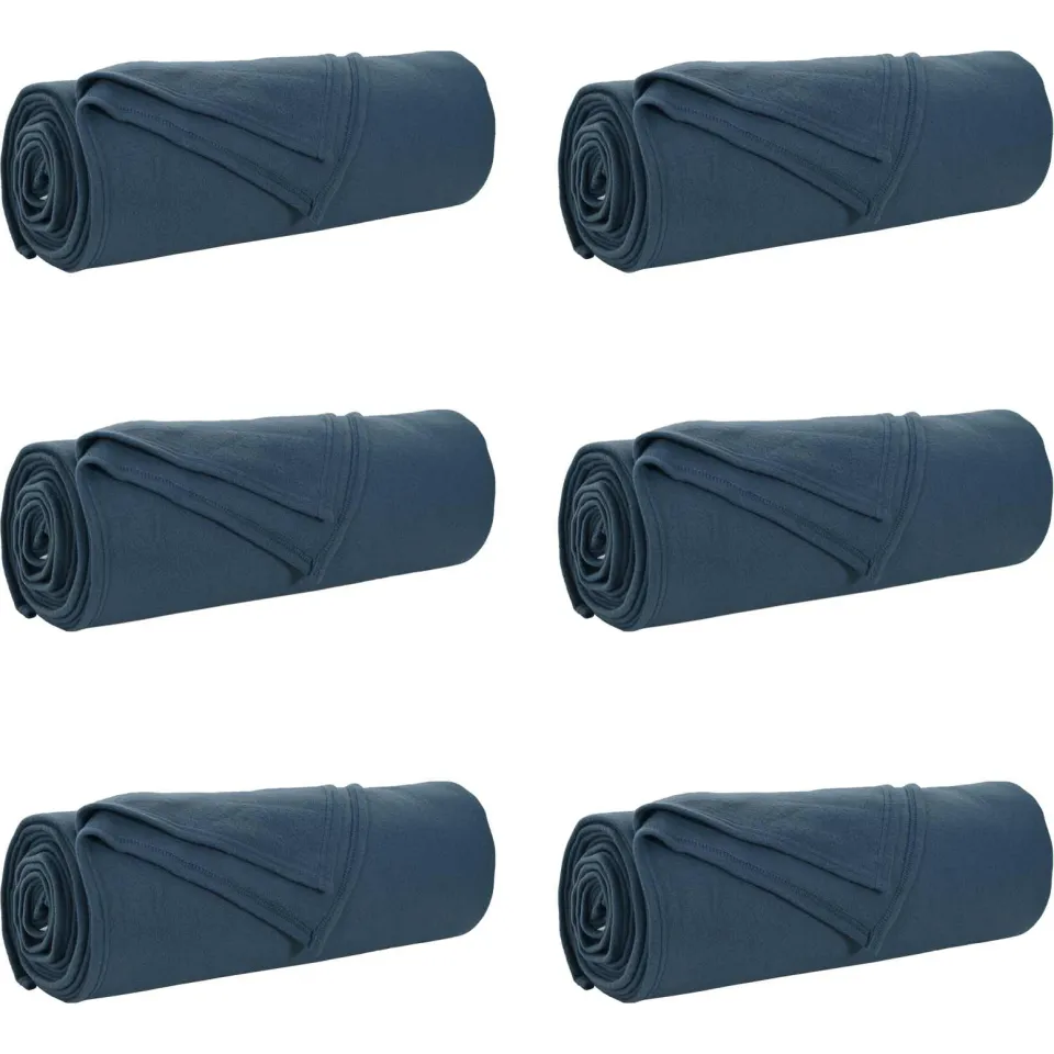 vidaXL Kleden 6 st Marineblauw 350 x 270 cm 8,09 kg Fleece