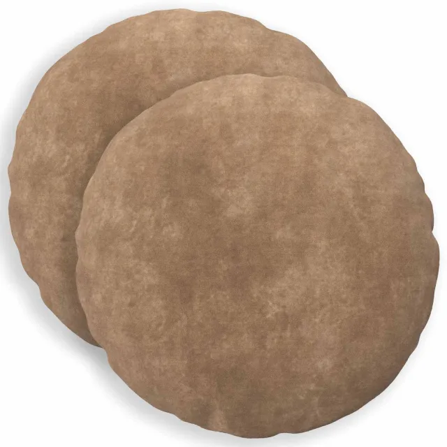 vidaXL Kussensloop 2 st HEERLEN Taupe Dia. 60 cm Microfiber Fleece
