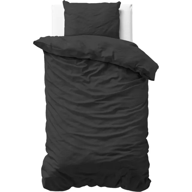 Primaviera Deluxe Egyptisch Katoen Dekbedovertrek - Eenpersoons - 140X200/260 + 1 x kussensloop 60x70 - Zwart