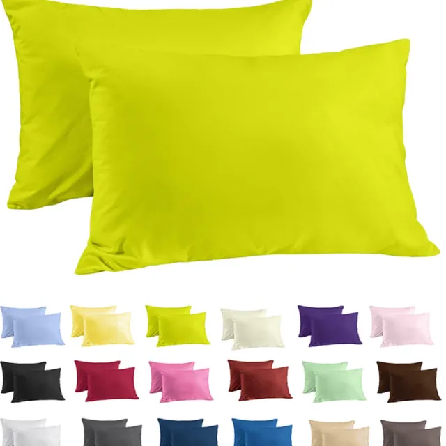 Zavelo Katoen Kussenslopen Basics Limoen (set van 2)-60 x 70 cm (standaard) Groen