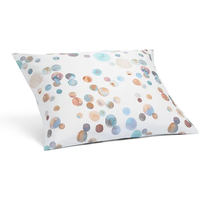 Yumeko kussensloop katoensatijn watercolor dots multicolor 65x65 - Biologisch & ecologisch - 1 stuk