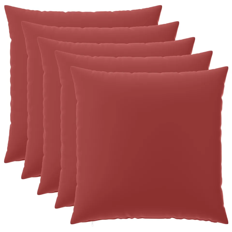 vidaXL Kussensloop 6 st HEERLEN Wijnrood 80 x 80 cm Polyester